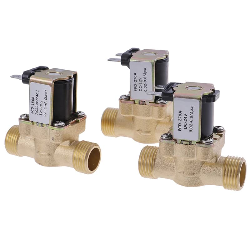 Électrovanne électrique en laiton pour chauffe-eau solaire, G1/2, DC 12V, 24V, AC 220V
