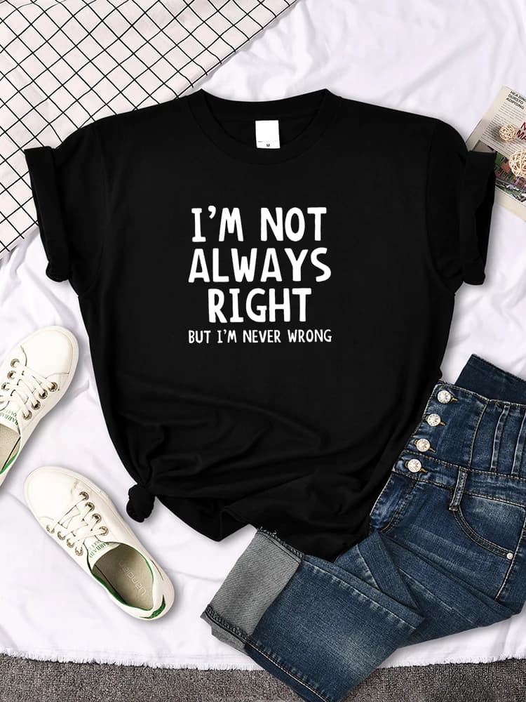 T-shirt col rond femme, estival et décontracté, cool et intéressant avec lettres imprimées