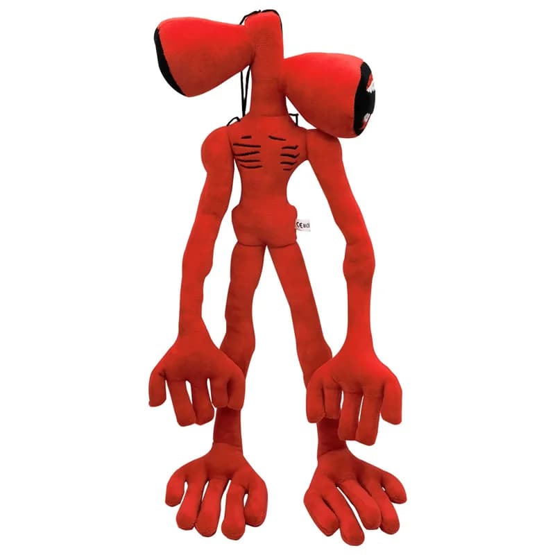 Anime sirène tête en peluche poupée jouets effrayant noir blanc rouge Sirenhead chat cacahuète doux 