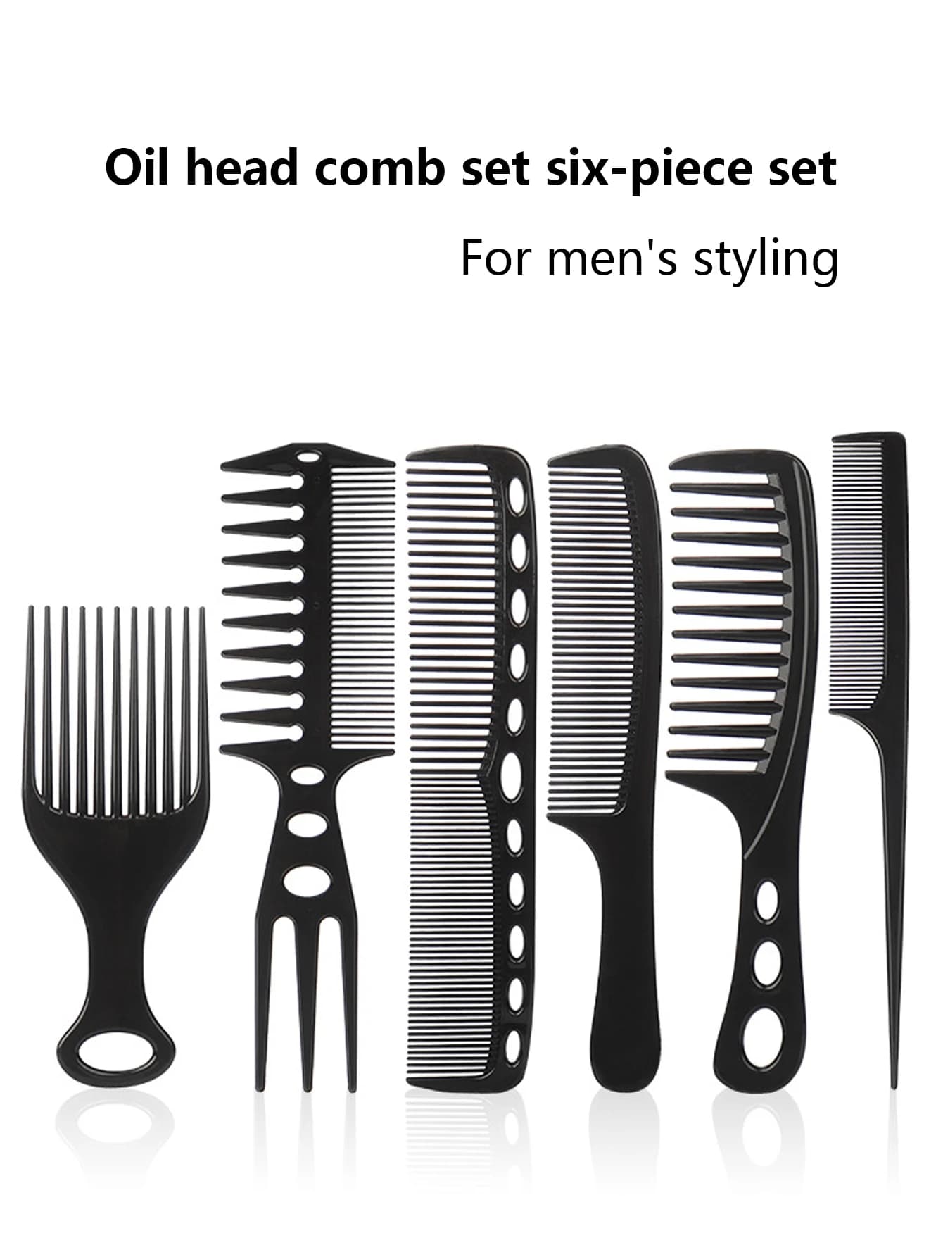 Peignes à cheveux de style africain, 6 pièces, peignes de maquillage, huile professionnelle, coiffeu