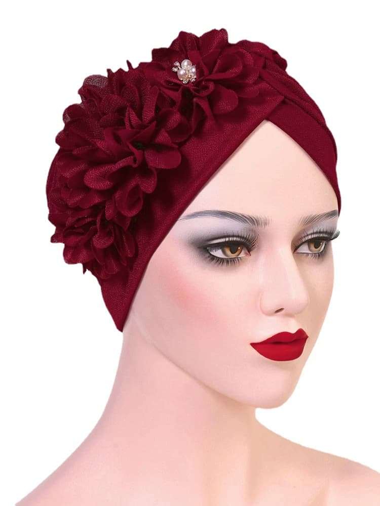 Casquettes turban à volants fleuris pour femmes, chapeaux africains, enveloppement de sauna, bonnet 