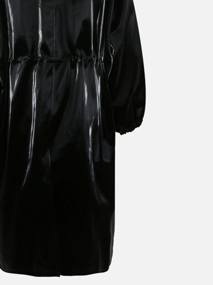 Mauroicardi-Manteau Long en Faux Cuir PVC pour Femme, Imperméable et Brcorporelle, avec Poignées, Ca
