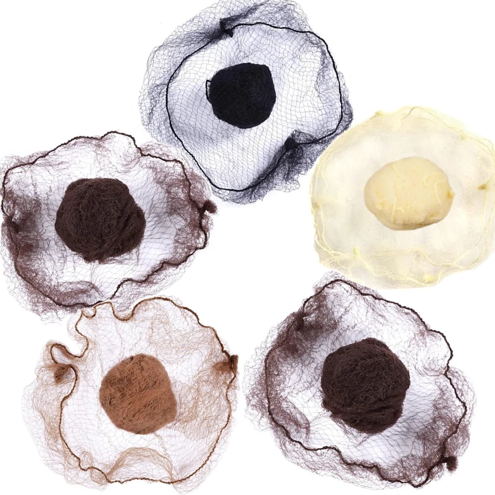 10/60 pièces filet à cheveux en Nylon Durable pour chignon outil de coiffure noir Beige brun 5Mm fil