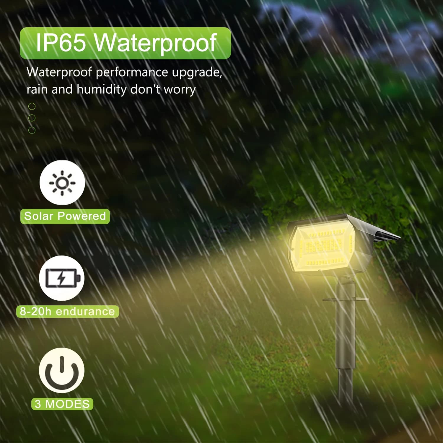 1/2/4 pièces Spot solaire 68/72 LED jardin extérieur solaire paysage projecteurs étanche 3 Modes app