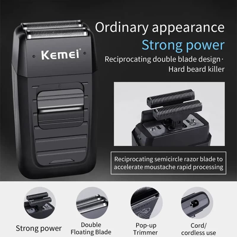 Kemei KM-2296 KM-2299 KM-1102 Kit de tondeuse à cheveux rasoir électrique pour hommes tondeuse à che