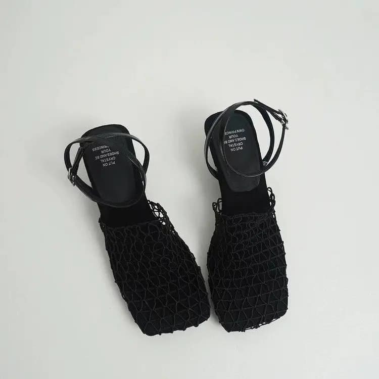 Sandales plates à bout pointu pour femmes, chaussures d'été décontractées, pantoufles de styliste, m