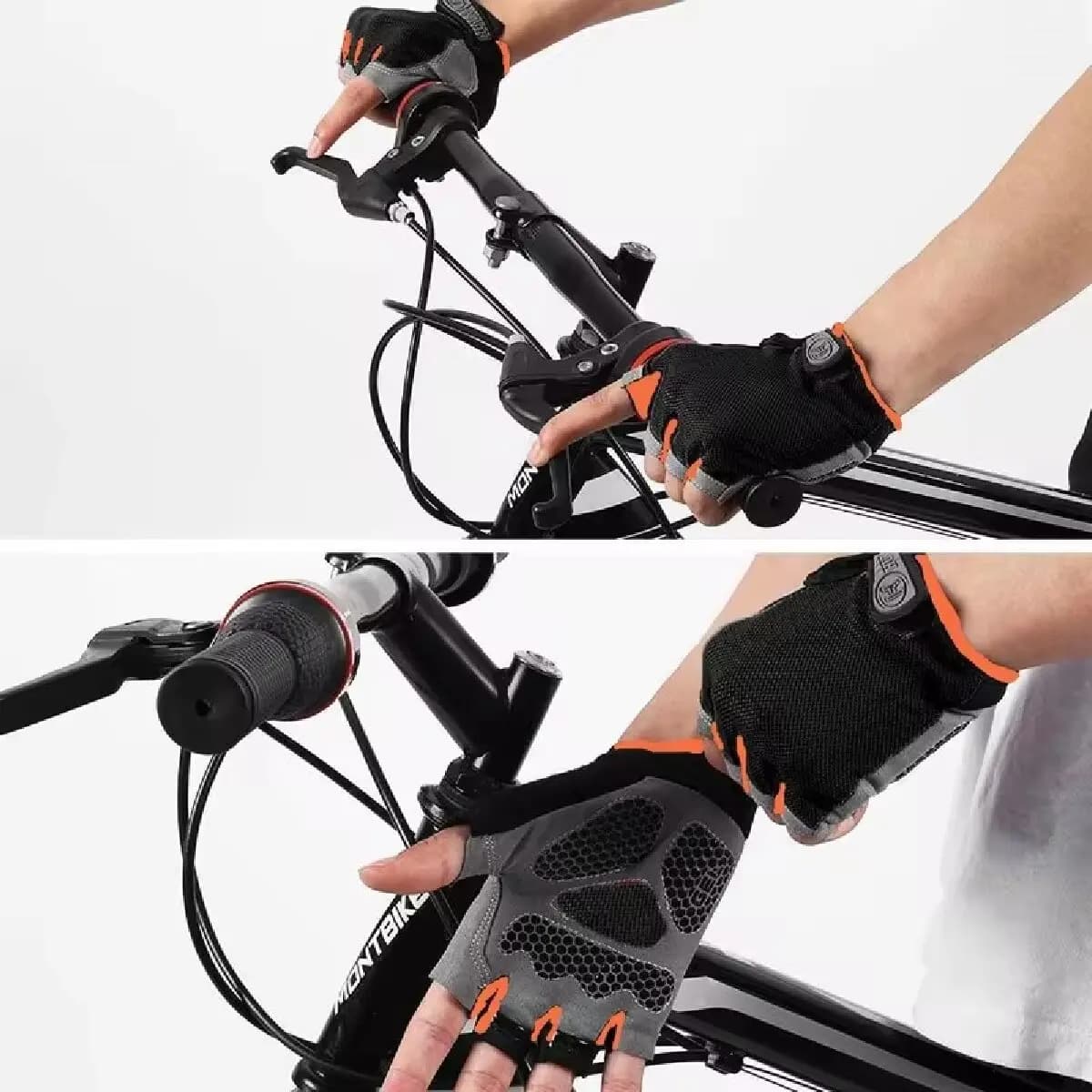 Gants de cyclisme antidérapants, respirants, demi-doigts, pour vélo vtt, mitaines de Sport, gants de