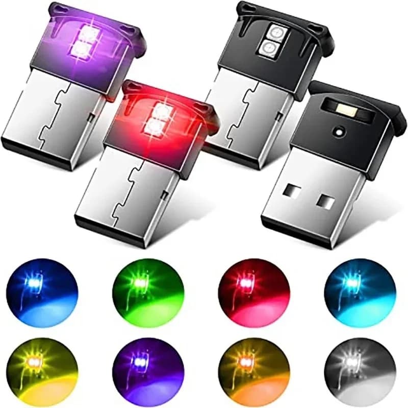 Mini lumière de voiture LED USB, lumière intérieure automatique, lumière d'éclairage de secours, lum