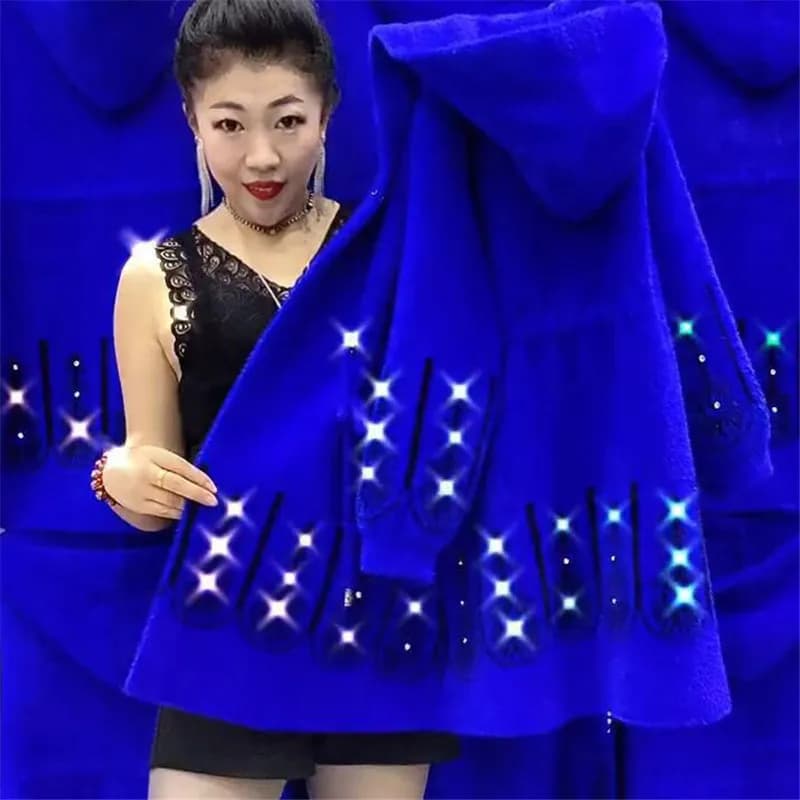 Manteau Long et Épais en Cachemire de Vison pour Femme, Cardigan Haut de Gamme, Vêtement d'Hiver pou
