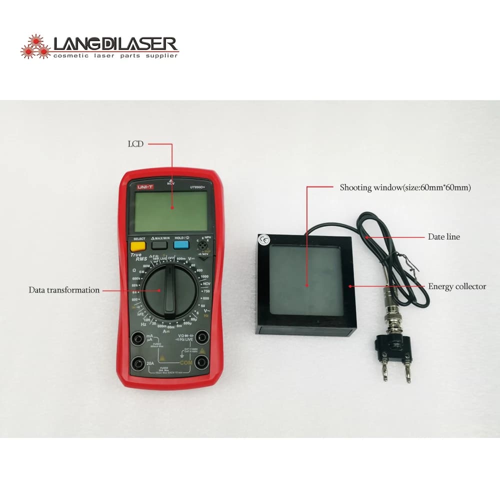 Compteur d'énergie laser à diode et lumière pulsée intense, taille de fenêtre: 60mm x 60mm, plage de