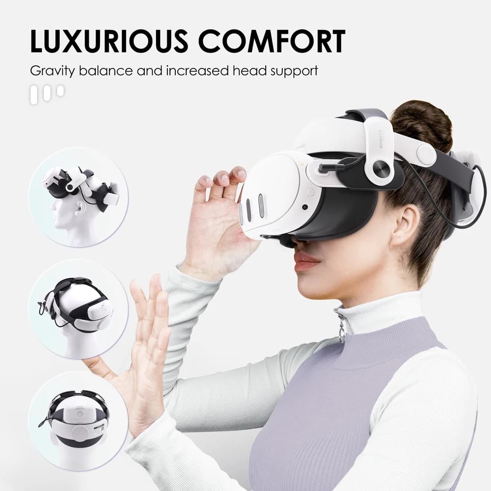 Bobovr m3 pro Comfort Battery Headband compatible avec Meta Quest 3/Quest 3s, remplace le harnais El