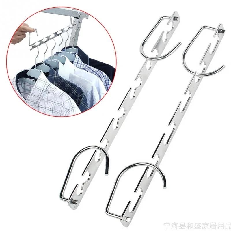 Cintres métalliques multifonctionnels permettant de gagner de l'espace, avec crochet magique, 6 trou
