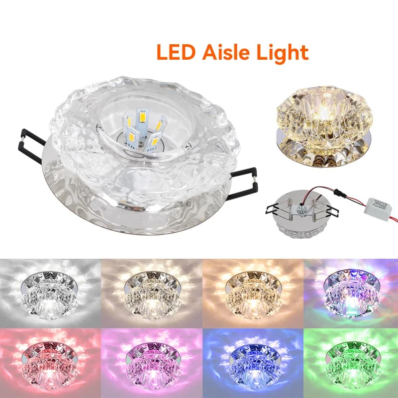 Allée encastré LED plafonnier salon cristal couloir allée lumières LED plafonniers Luces avant techo
