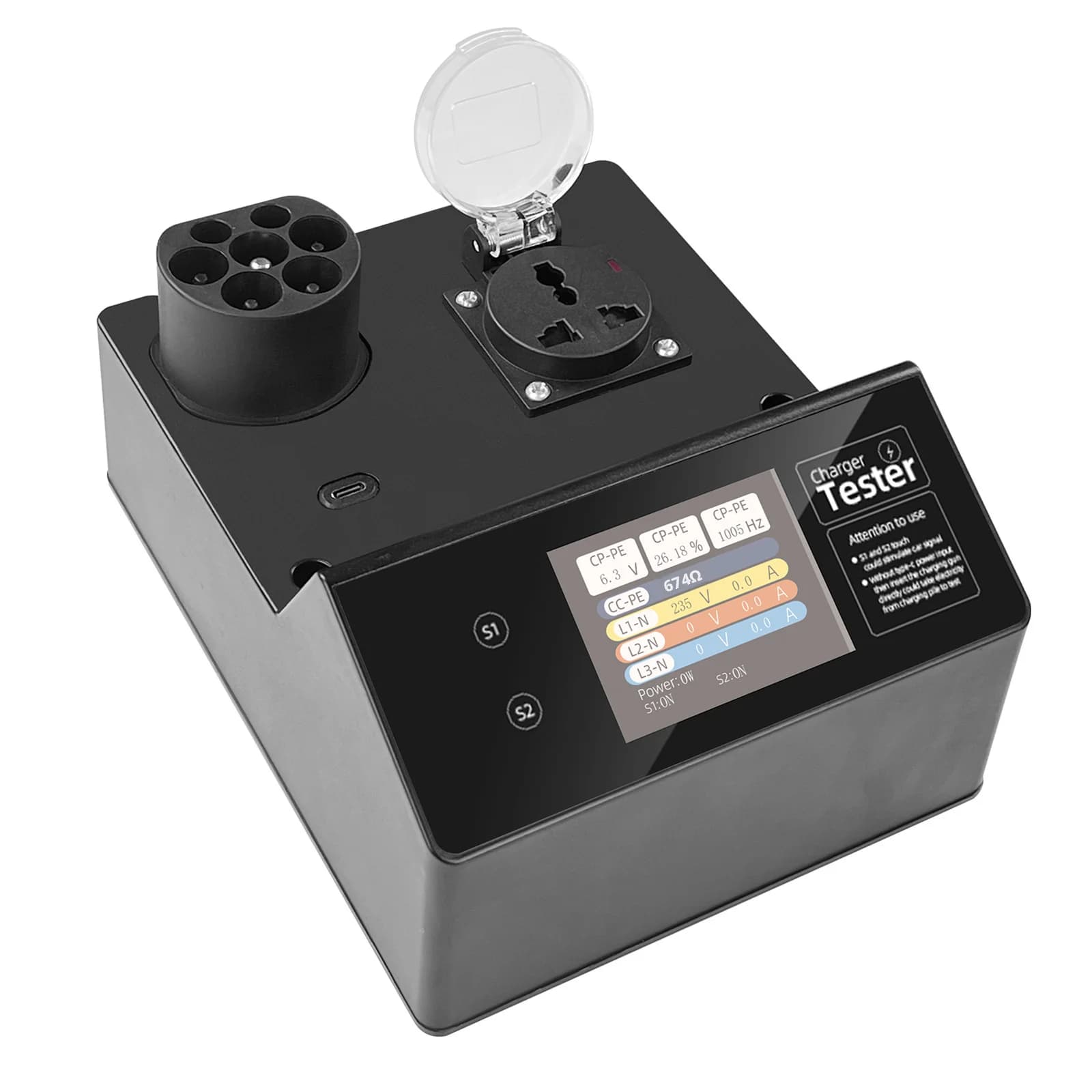 Testeur de chargeur de véhicule électrique de type 2, norme IEC61851, équipement d'analyse de statio