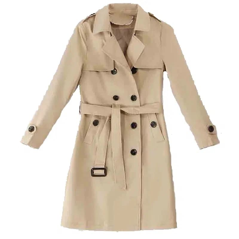 Manteau coupe-vent mi-long violet pour femme avec ceinture, taille fine coréenne, vêtements d'extéri