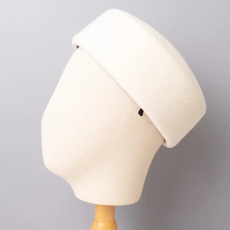 Vintage dur haut plat Fedoras chapeaux femmes 100% laine feutre bérets chapeau mariage Fascinator ca