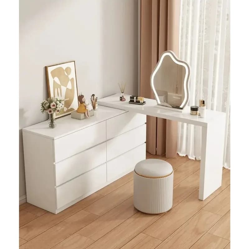 Coiffeuse, simple et moderne, table de maquillage, casier de rangement, plusieurs tailles disponible