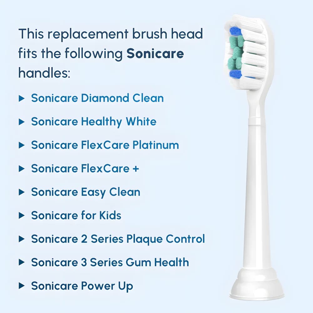 Têtes de brosse à dents de rechange, 8 pièces, compatibles avec la brosse à dents électrique Philips
