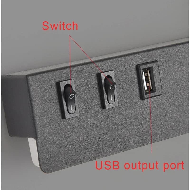Mur LED lumières avec interrupteur USB rotatif réglable lecture projecteur chambre chevet Foyer coul