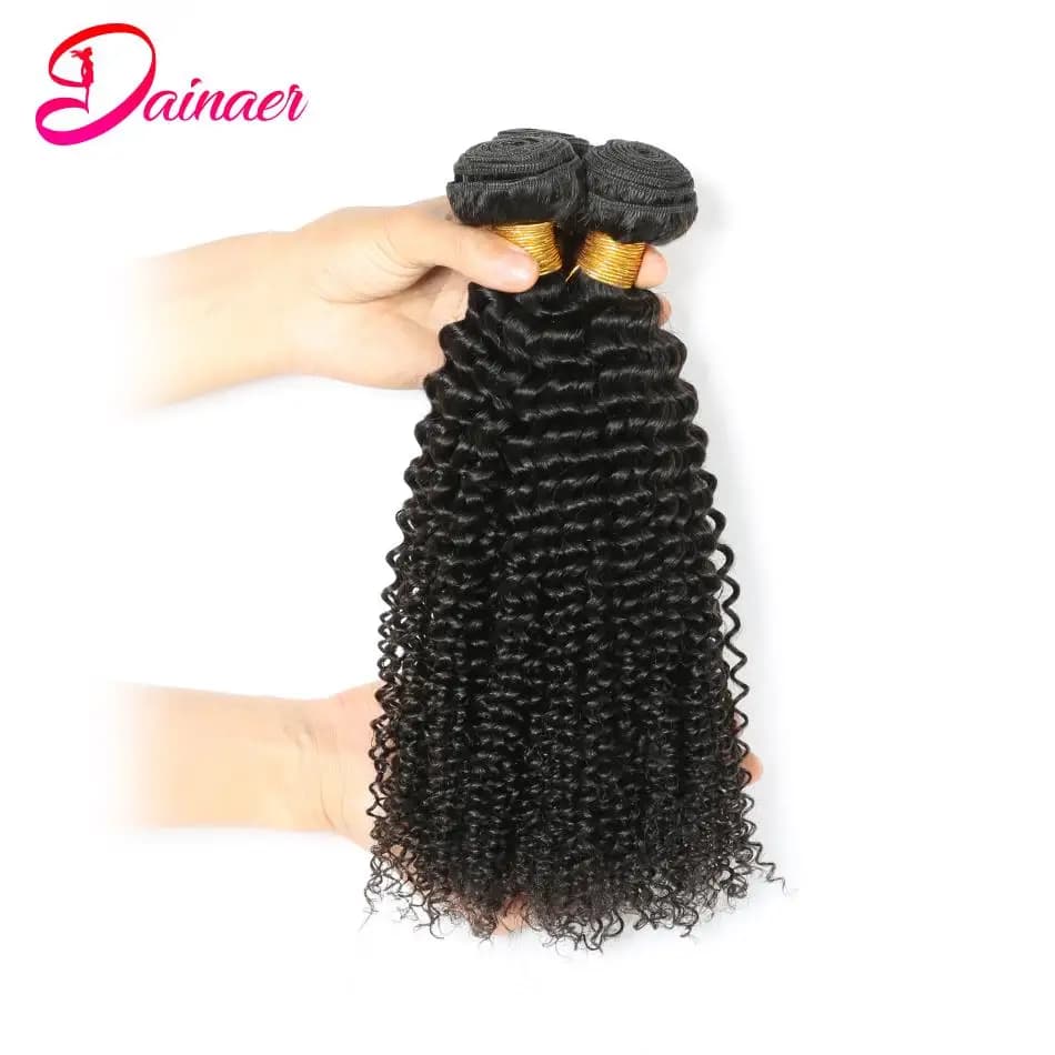 Bundles de cheveux humains indiens afro crépus bouclés, extension de cheveux vierges, document natur