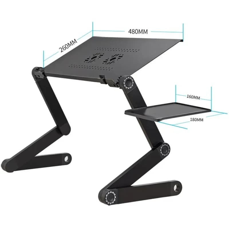 Table d'ordinateur portable pliante pour lit, bureau d'ordinateur paresseux, support mobile télescop