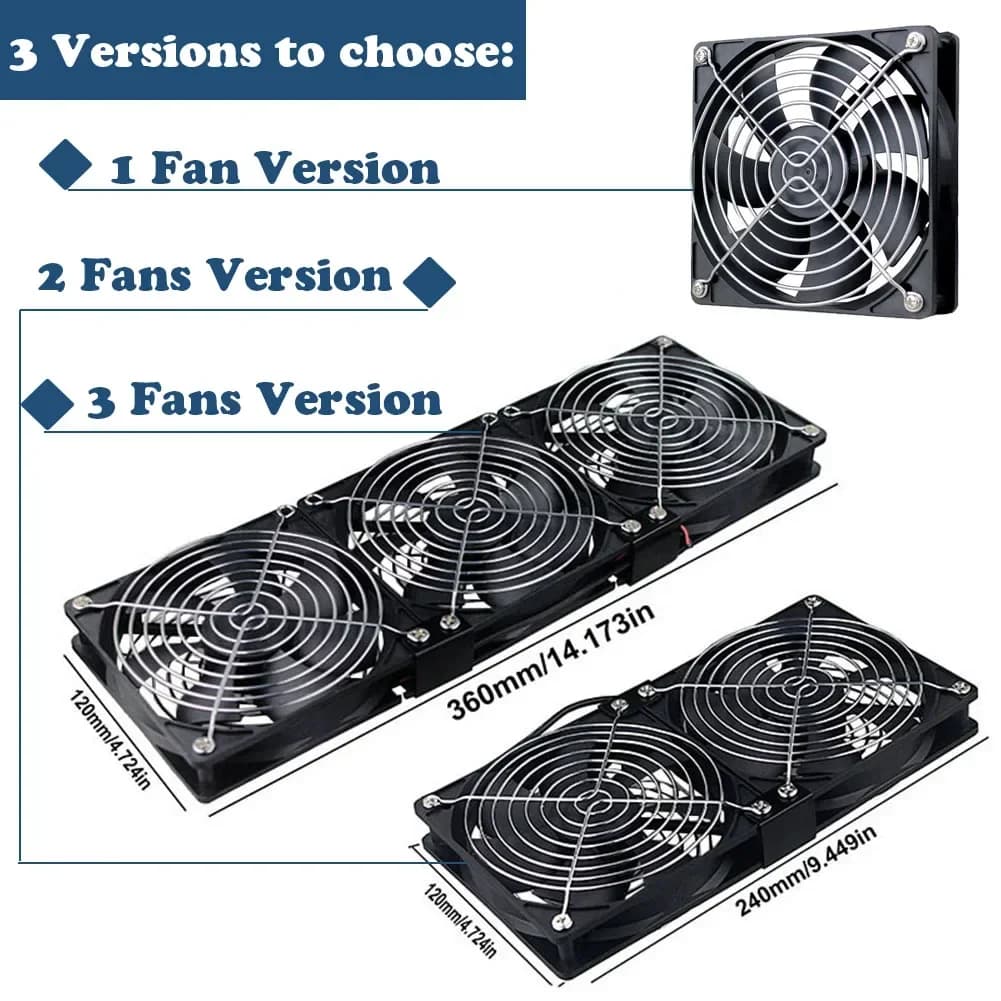 Ventilateur de refroidissement avec contrôleur, 120mm, 3000 tr/min, 12cm, 12V, 220V, BTC, châssis de