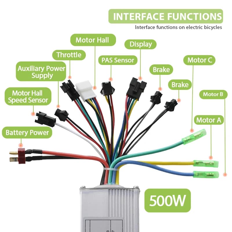 Contrôleur électrique sans balais 350W 500W 800W 36V 48V, pour vélo électrique, Scooter, vélo électr