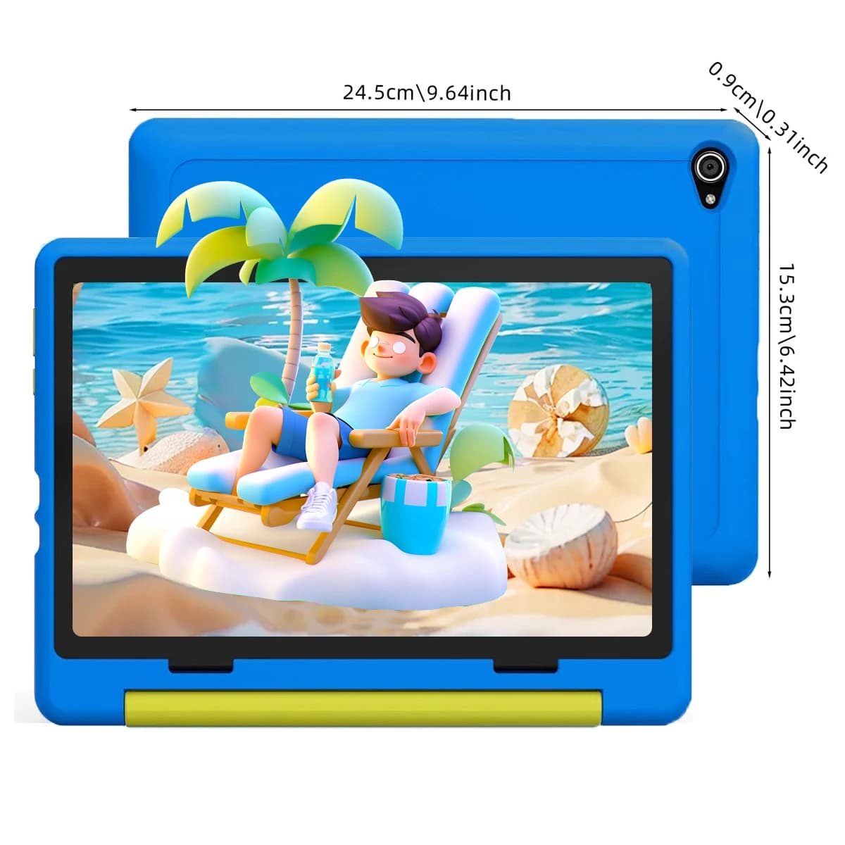 Tablette enfant Android 15 tablette pour enfants 10 pouces 20GB + 64GB 8 cœurs avec étui 1 to TF ext
