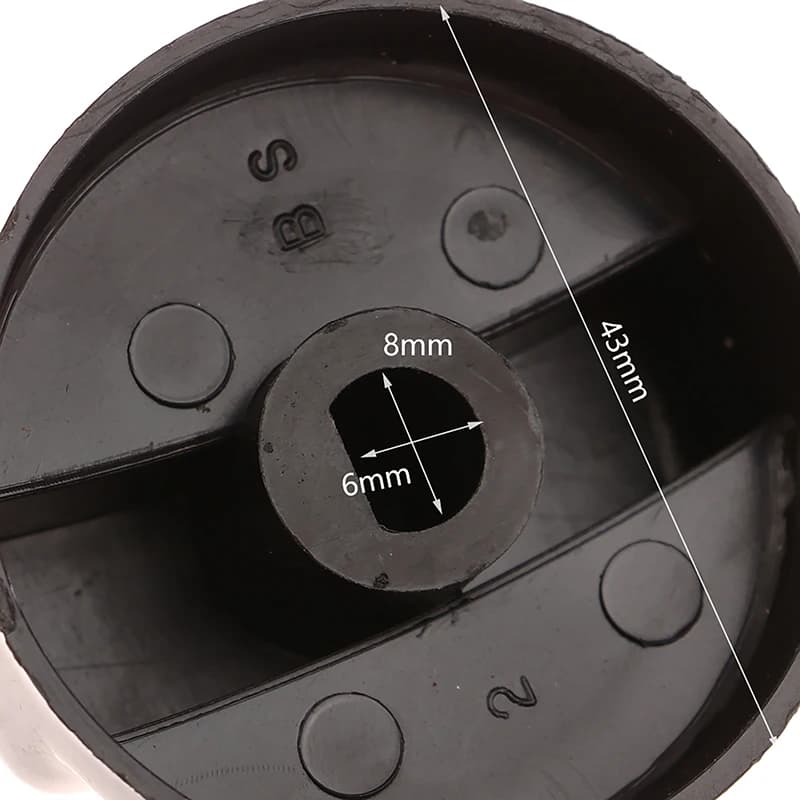 Poignée en plastique générale de 8mm, 2 pièces, remplacement de cuisinière à gaz, bouton de commande