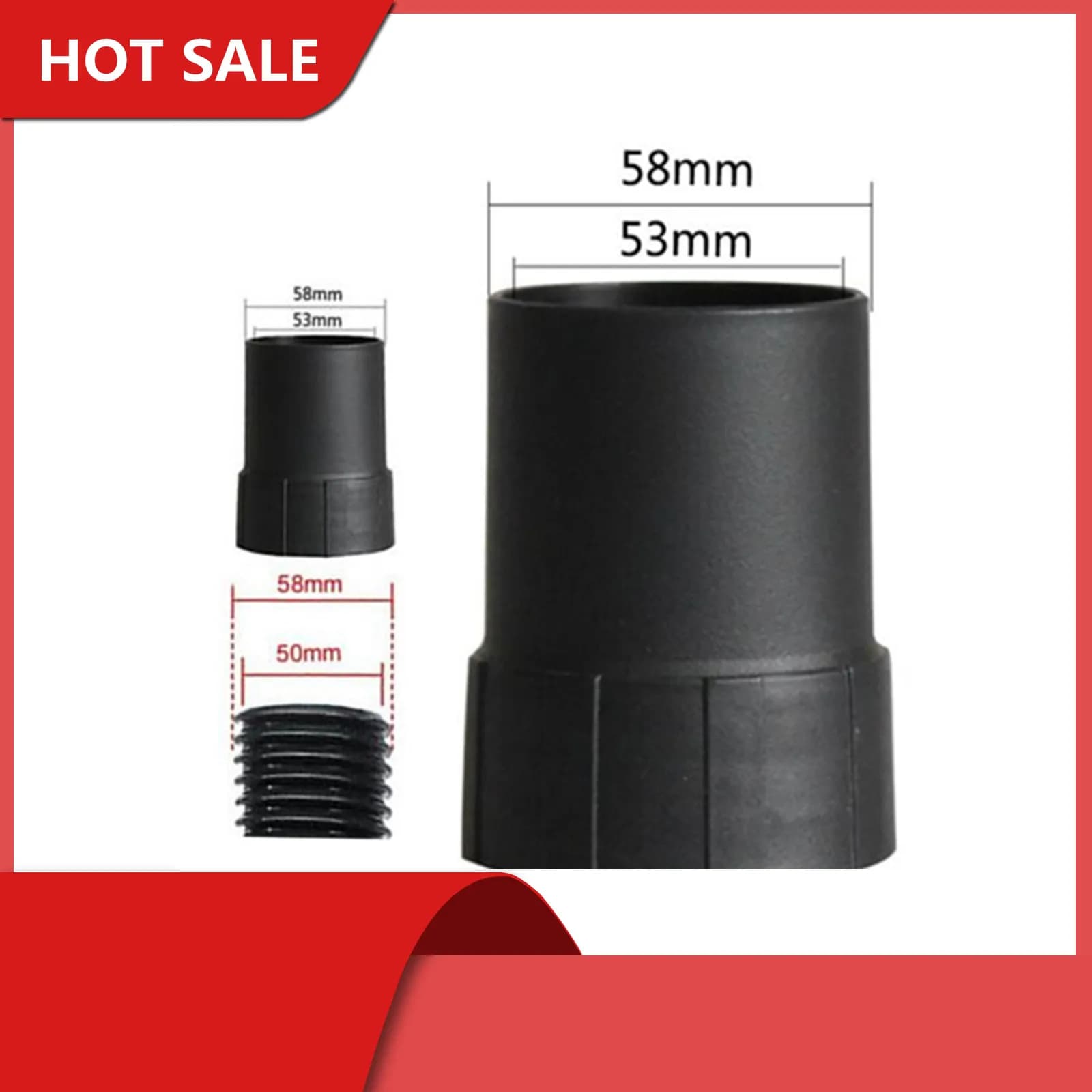 Connecteur hôte pour aspirateur industriel 1P 53/58mm, adaptateur de tuyau de connexion et hôte pour