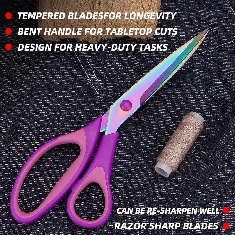 Ciseaux artisanaux en titane, ciseaux de tailleur de bureau, couleur plaquée titane, ciseaux faits à