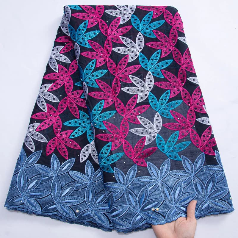 NigWin-Tissu Africain en Dentelle de Coton Suisse Tyys, Haute Qualité pour Robe de Soirée Française,