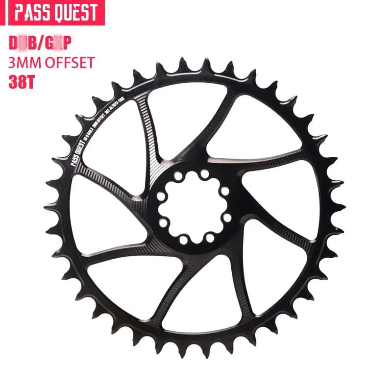 PASS QUEST  3mm Offest VTT 8-Bolt  Plateau Dents étroites et larges Monture directe Vélo Roue à chaî