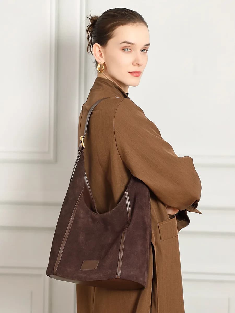 YANATARI en cuir véritable grande capacité minimaliste sac fourre-tout femmes couche supérieure en p