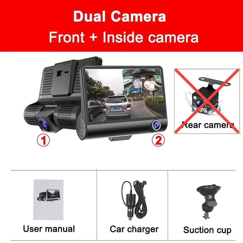 3 caméras voiture DVR 1080P 4.0 pouces Dash Cam pour voitures enregistreur vidéo enregistreur automa