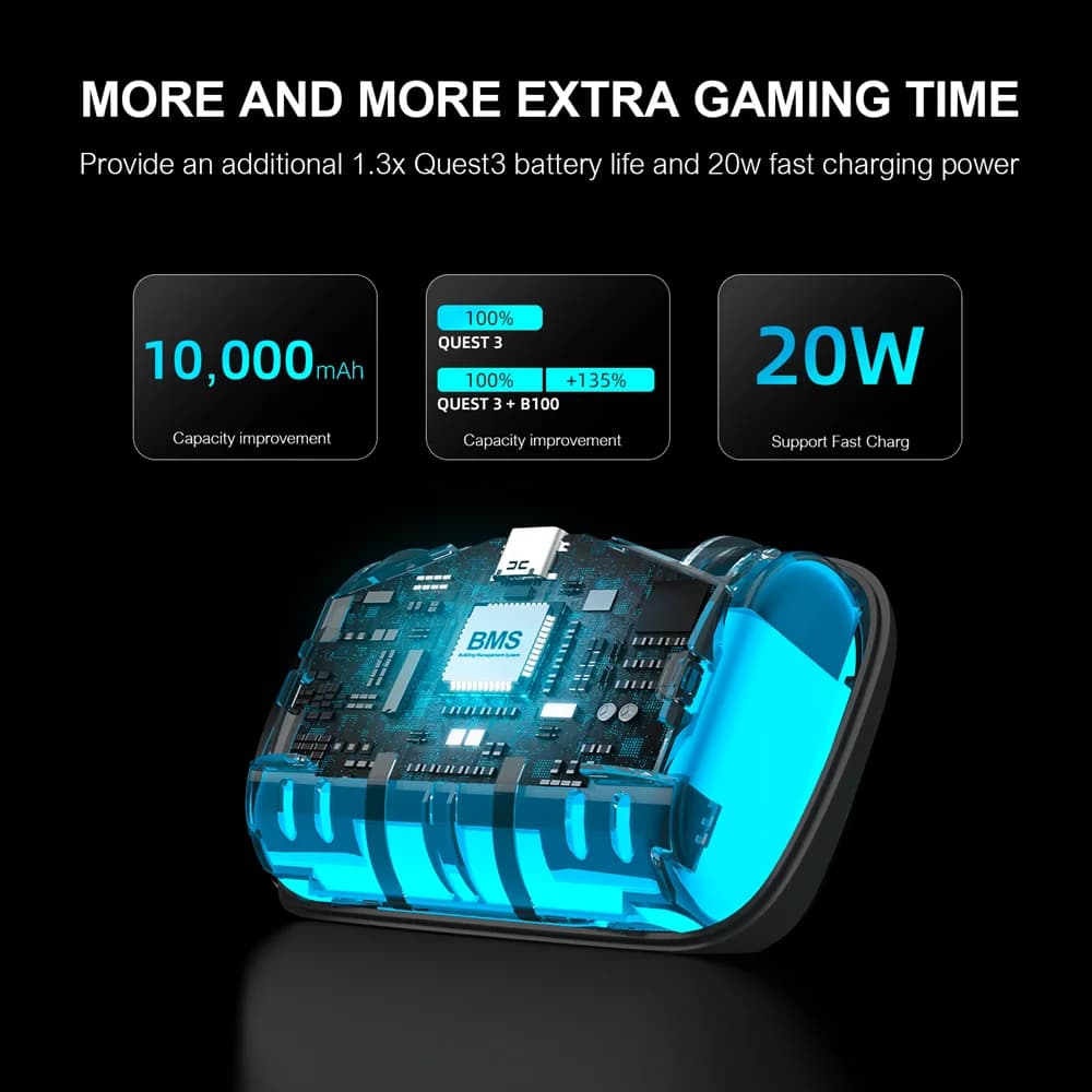 BOBOVR-Sangle de tête pour Meta Quest 3 et Quest 3S, S3 Pro, batterie 10000mAh, climatisation de têt