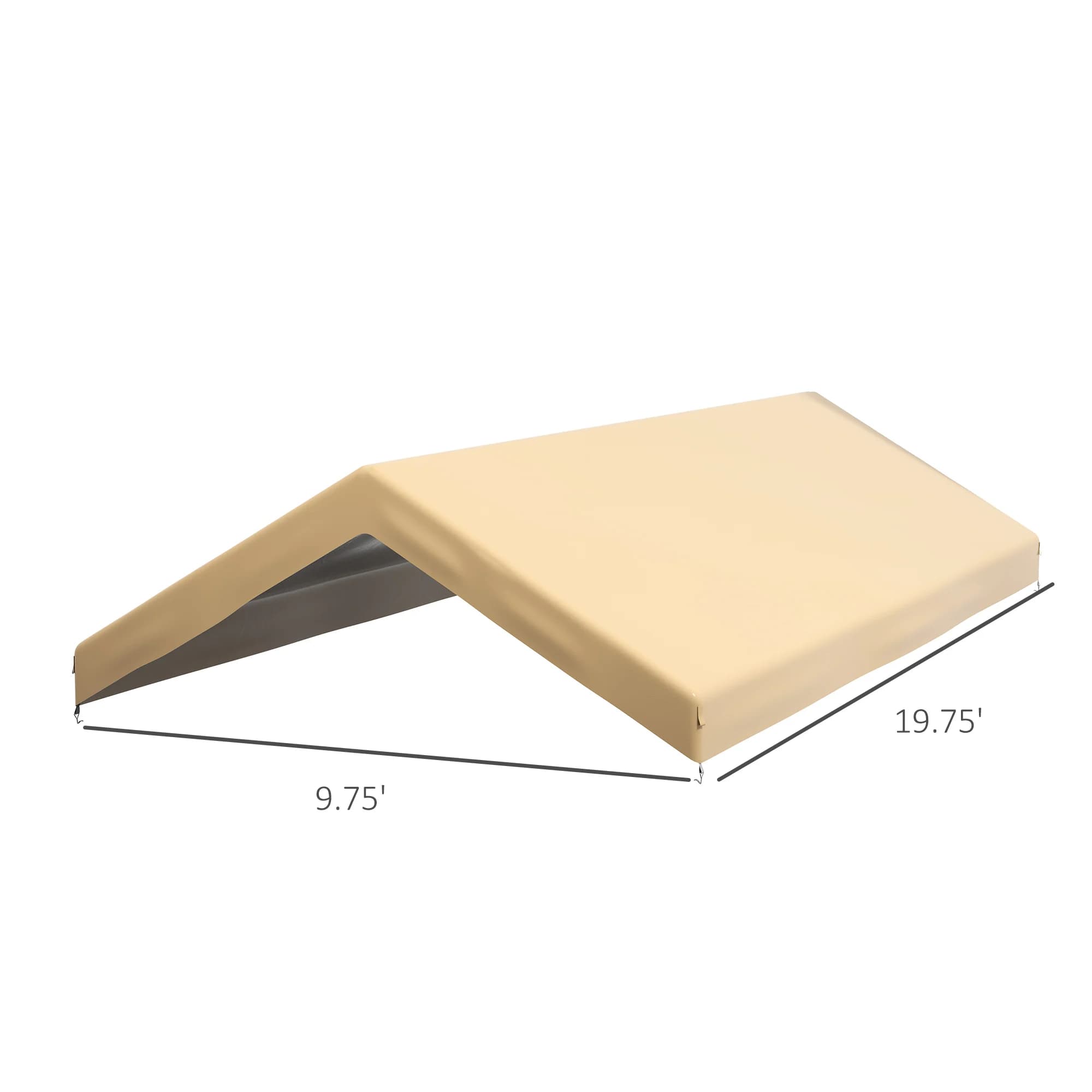 Outsunny-Juste de remplacement pour carport 10x20, beige, avec cordons de duextrêmes
