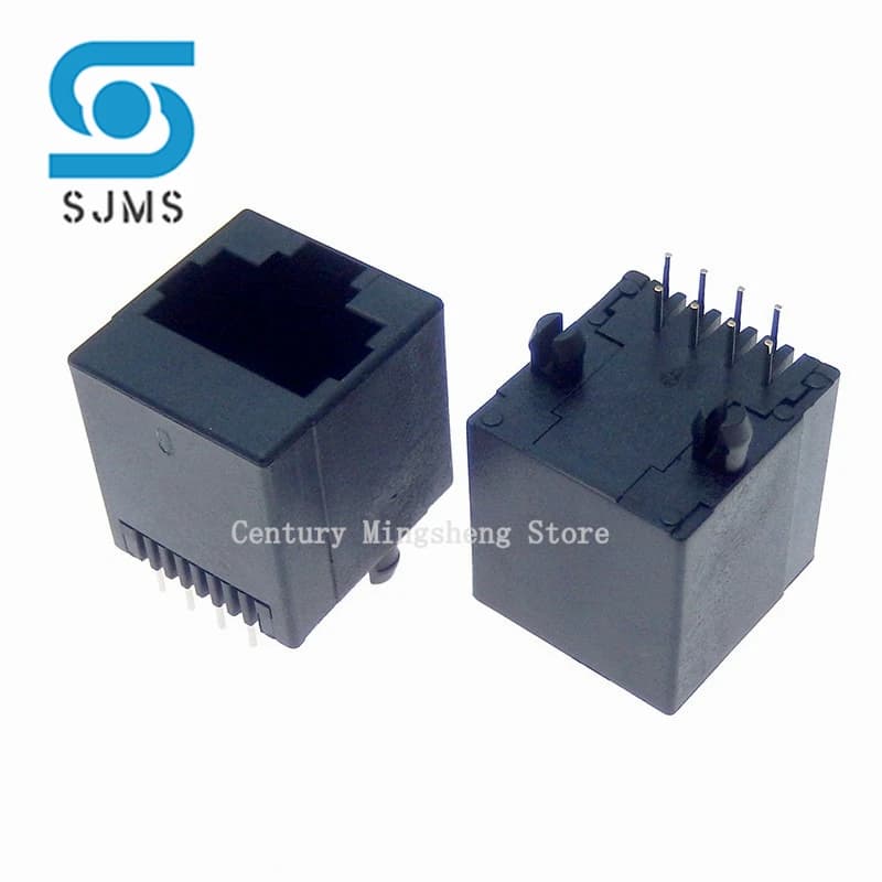 Prise réseau RJ45 femelle 5224 8P8C, 10 pièces, en ligne verticale, type de soudure PCB RJ45 180 deg