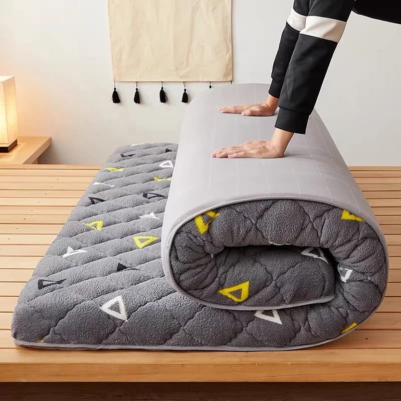 Matelas portable en laine d'agneau, tatami, futon, glouton, rembourrage en coton, dortoir étudiant, 