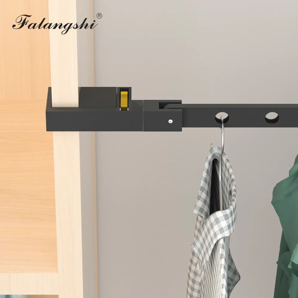 Porte-vêtements noir pliable, cintres muraux, support de séchage, espace en aluminium, Organization 
