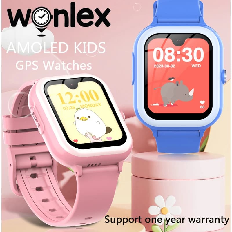 WONLEX-Montre Intelligente KT31 pour Enfants, 4G, SOS, WIFI, GPS Tracker, Écran AMOLED HD, Appel Vid