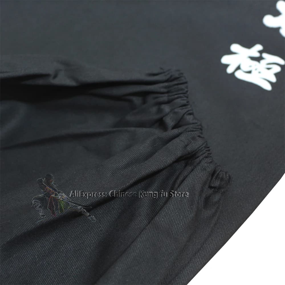 Pantalon de Tai Chi Kung Fu en coton noir, pour Wushu, arts martiaux, Wing Chun, Qigong, méditation 