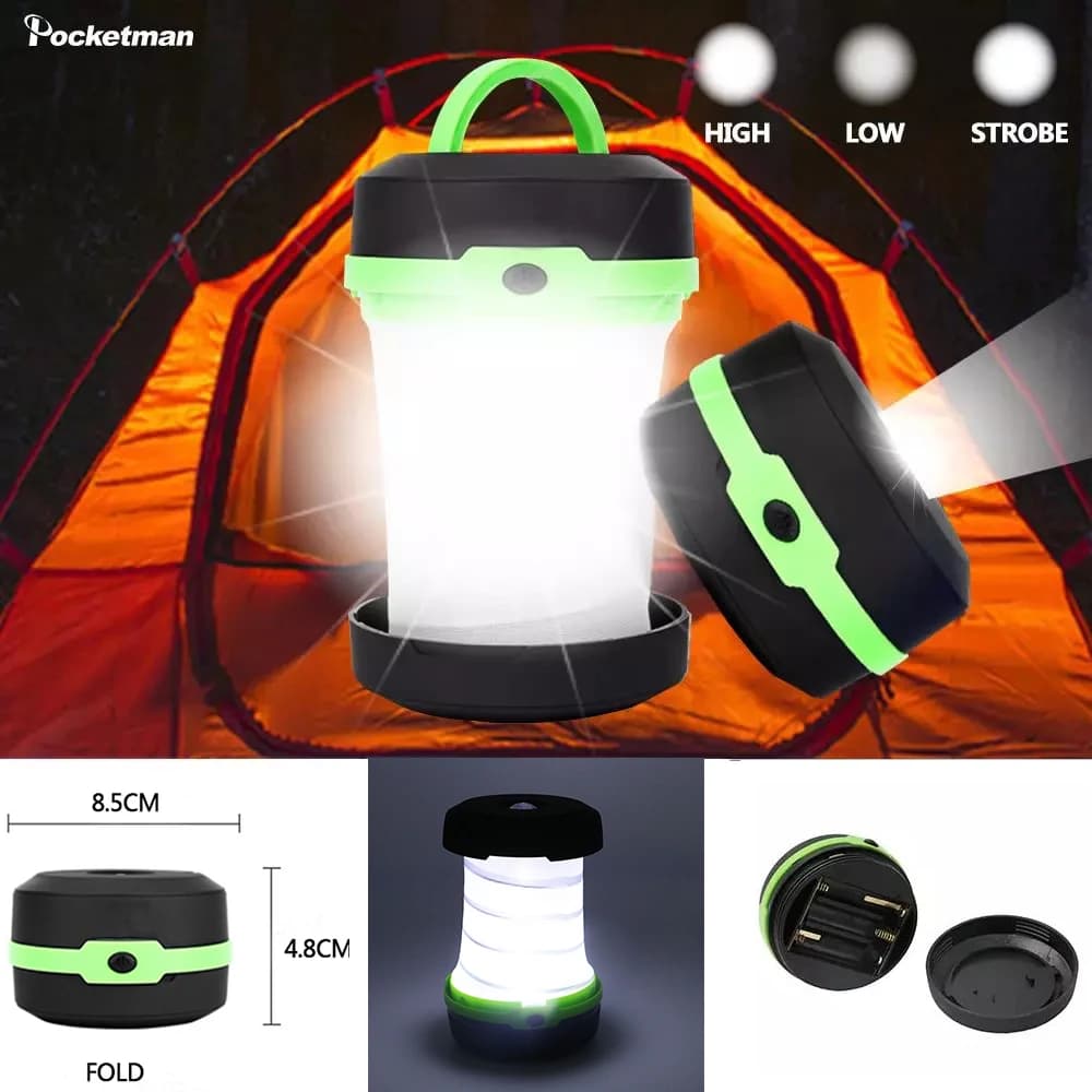 Lampe de camping LED pliable télescopique, lampe de tente portable, veilleuse, lumière de secours, l