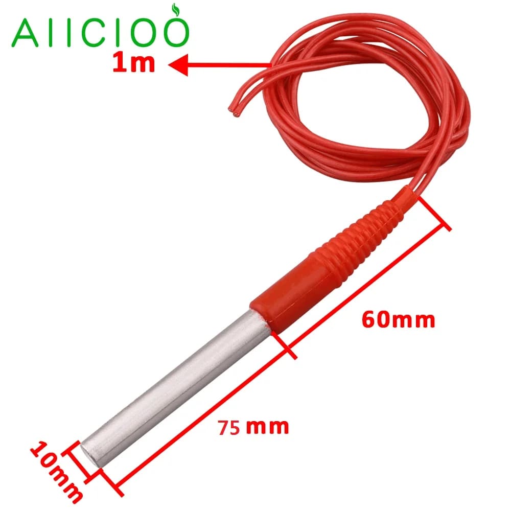 Élément chauffant à cartouche 12v/24v pour aquarium, câble étanche entièrement scellé de 1m, 50w/100