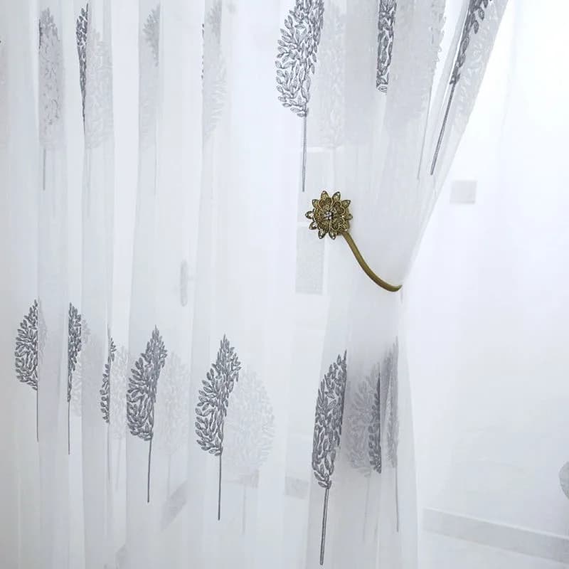 Rideaux en Tulle pour salon, balcon, chambre à coucher, translucide, moderne, brodé, gaze, écran de 