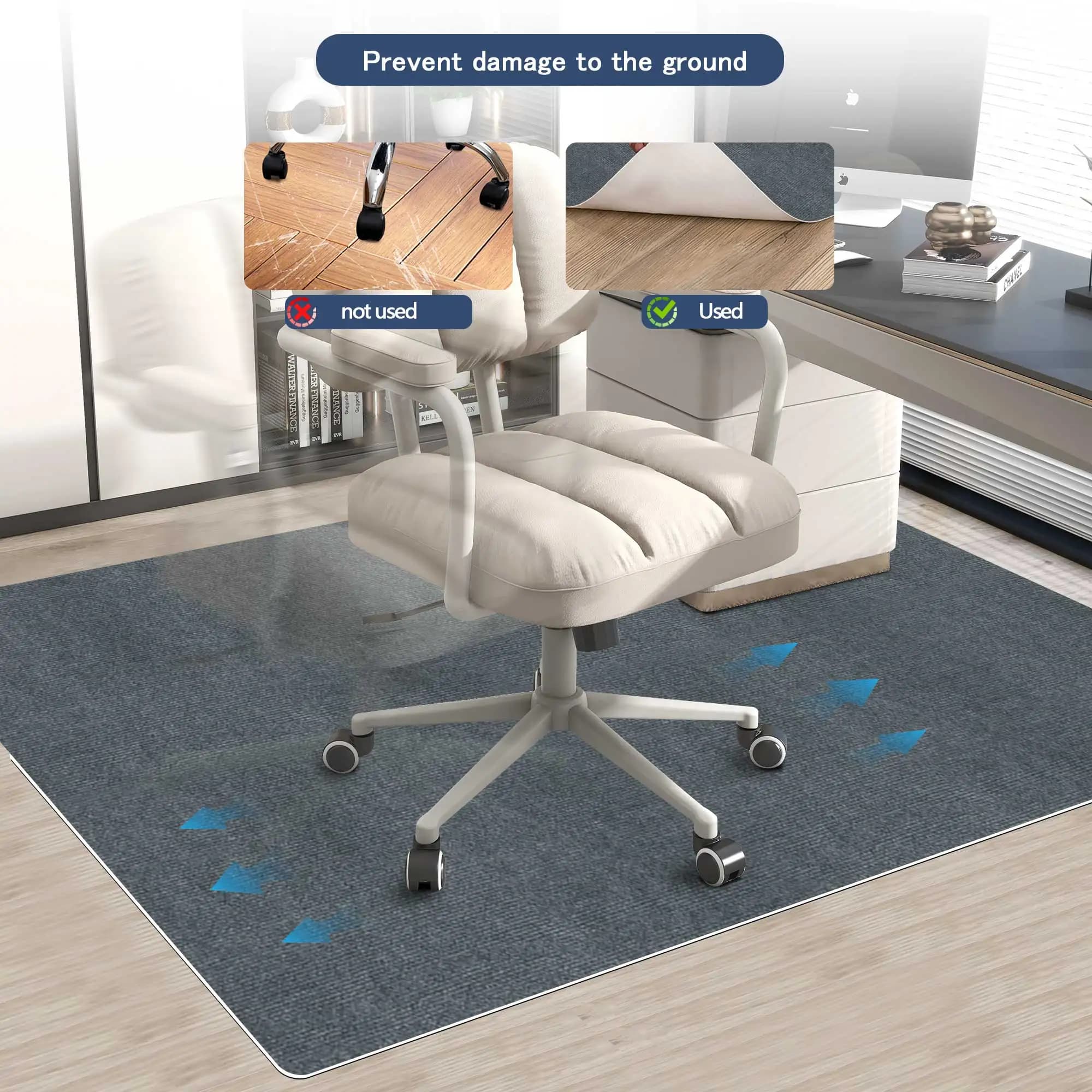 Keilymat 90x120cm tapis de chaise travail en bois dur bureau tapis de chaise roulante ordinateur cha