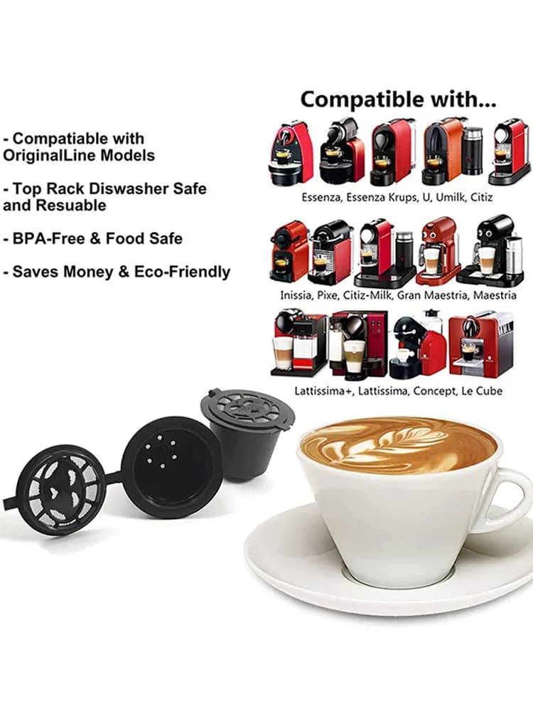 Capsule de café réutilisable pour Machine Nespresso, avec filtre en acier inoxydable, recharge de ic