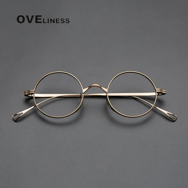Monture de lunettes en titane pur pour hommes rétro rond montures de lunettes de Prescription femmes