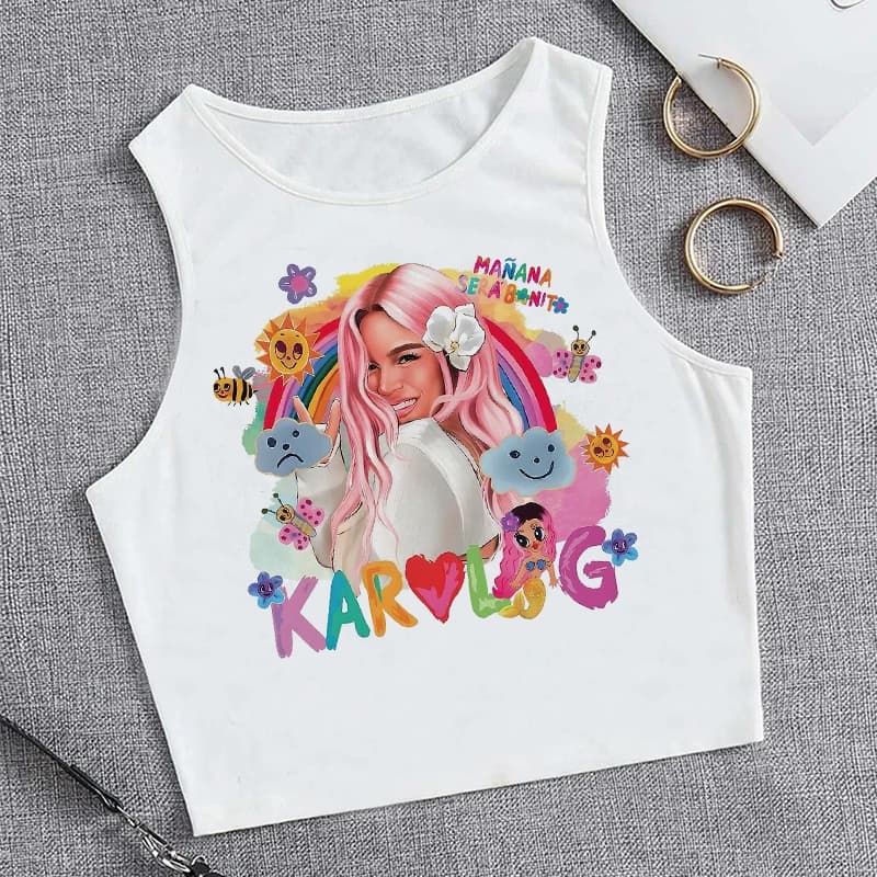 Hip Hop débardeur haut court Manana Sera Bonito Bichota Karol G t-shirt femmes graphique t-shirts vê