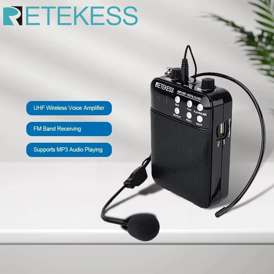 Retekess TR619 mégaphone Portable 3W enregistrement FM amplificateur vocal professeur Microphone hau